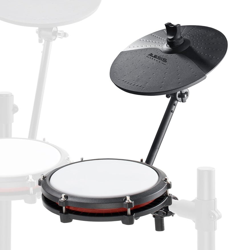 Alesis حزمة توسيع درامز نيترو ماكس - مجموعة درام كهربائية لتوسيع مجموعة نيترو ماكس مع وسادة توم شبكية، 10" صنج مع خنق وكابلات اتصال - Image 1